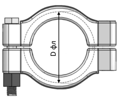 Хомут (обойма) кламп усиленный DIN DN-80 106 мм AISI304 от компании ООО "ЭПМ-Инжиниринг"
