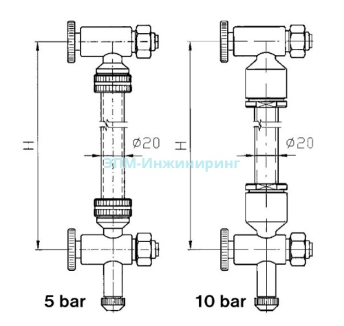 Уровнемер визуальный нержавеющий AISI304 PLEXIGLAS 5 метров от компании ООО "ЭПМ-Инжиниринг"
