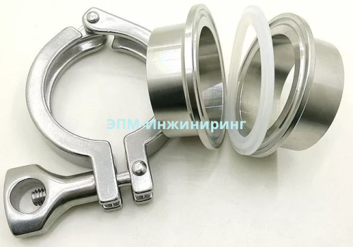 Штуцер кламп соединения приварной DIN DN-8 10 мм 1,0 мм 25,4 мм 21,5 мм AISI316, из нержавеющей стали от компании ООО "ЭПМ-Инжиниринг"