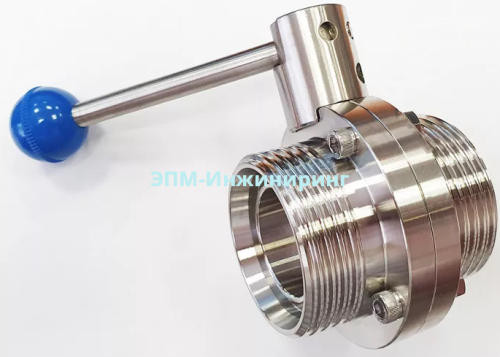 Затвор дисковый Ду 32 нержавеющий резьба/резьба AISI 304 от компании ООО "ЭПМ-Инжиниринг"