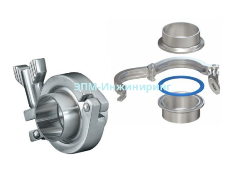 Кламп соединение в сборе (сварка) ISO DN-20 26,9 мм 22,9 мм 2,0 мм 50,5 мм SILICON AISI316 от компании ООО "ЭПМ-Инжиниринг"